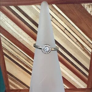 Elegant Silver Halo Ring